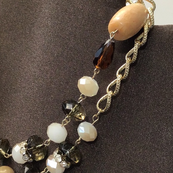 Brand New 31” Long Necklace In Browns & Gold Tone! - Picture 3 of 4